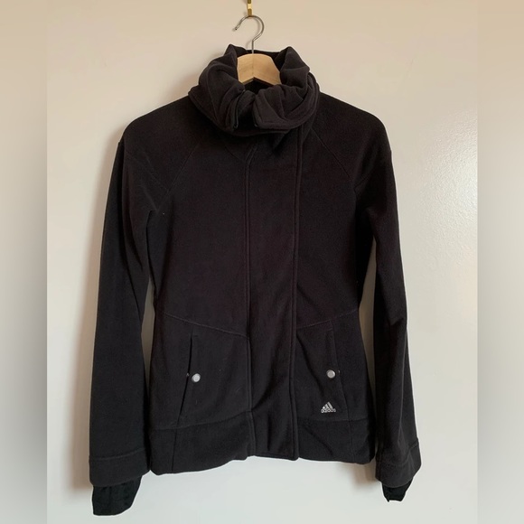 BLACK ADIDAS CLIMAWARM FLEECE JACKET - Picture 2 of 5